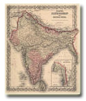 Old indian map of 1855
